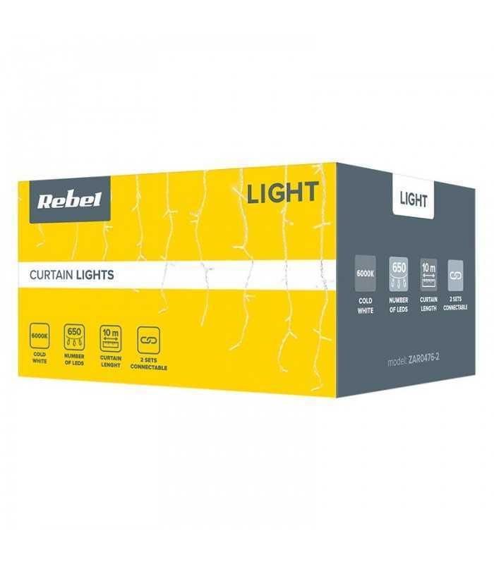 perdea 650 led uri 9w ip44 alb rece 10m rebel 4
