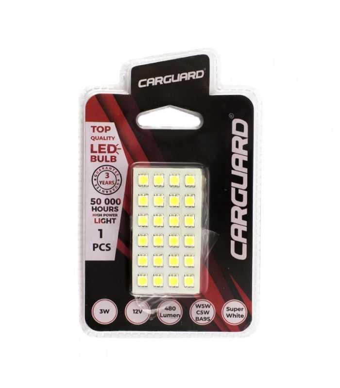 placa cu led smd 65x35 mm 12v smd5050 3w lumina alba 480lm inclus adaptoare w5w c5w ba9s carguard 1