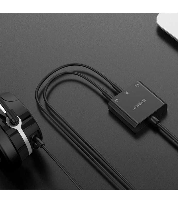 placa de sunet orico skt3 1x usb 20 la 1x trs 1x trrs 1x mic 4