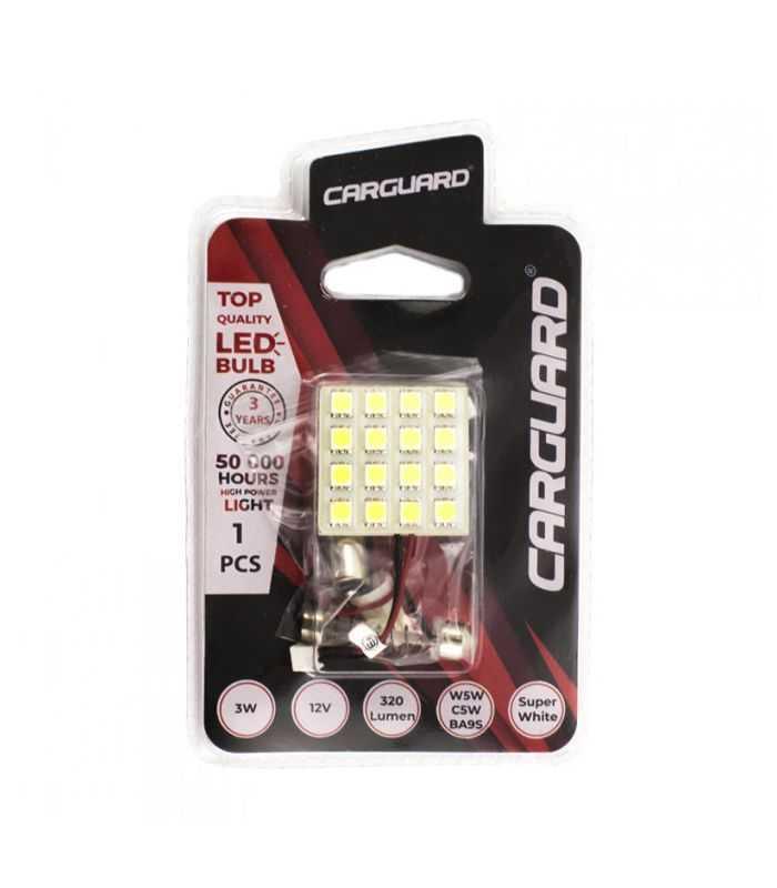 placa led smd 35x35 mm 12v smd5050 3w lumina alba 320lm inclus adaptoare w5w c5w ba9s carguard 1