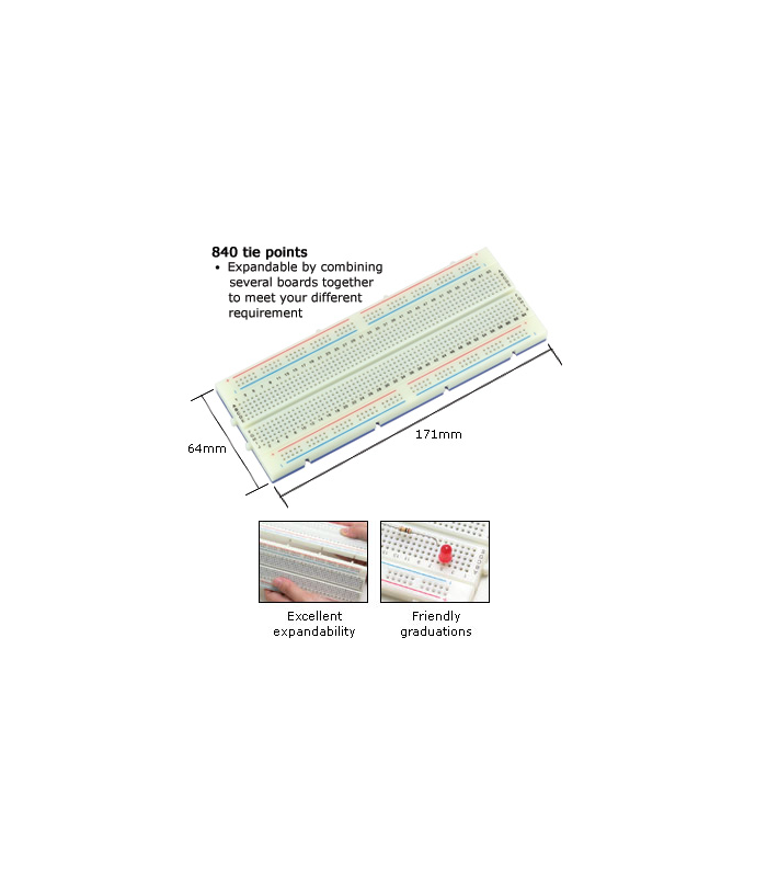 Placa pentru test ProsKit 840 pini 171x64x9mm
