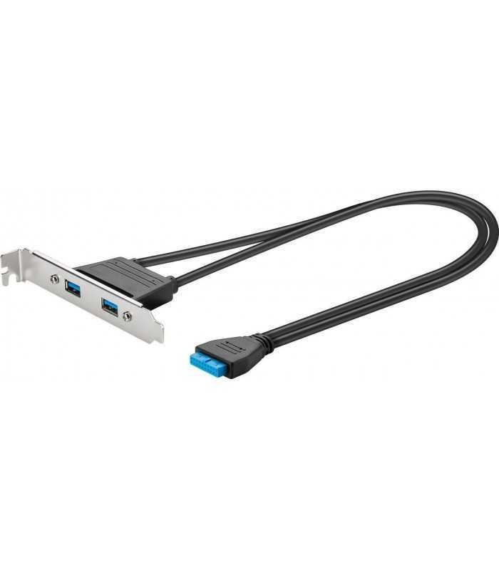 Placa USB 2x USB 3.0 montare pe placa de baza PC Goobay 1 Placa USB 2x USB 3.0 montare pe placa de baza PC Goobay