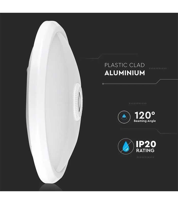 Plafoniera Led 12w 900lm Ip20 Cu Senzor De Miscare 6400k Alb Rece V Tac Sku 21809