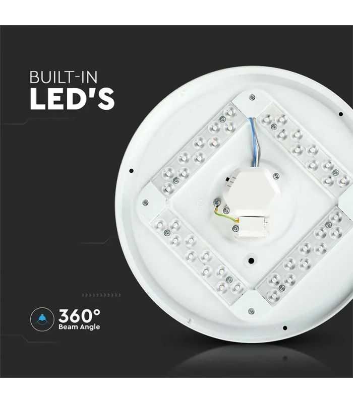 Plafoniera Led 18w 1800lm 30cm 3 In 1 V Tac Sku 217605