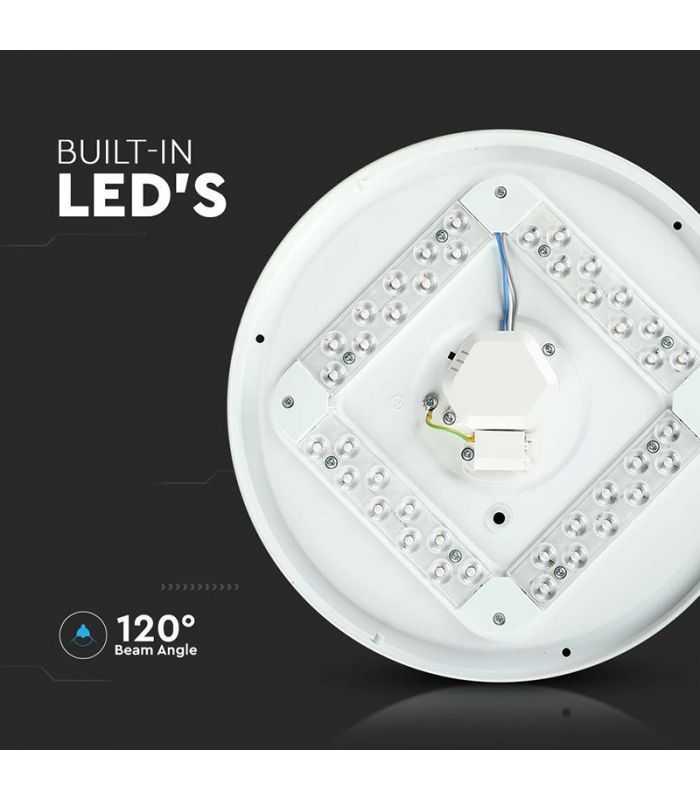 Plafoniera Led 24w 2600lm 35cm 3 In 1 V Tac Sku 217607