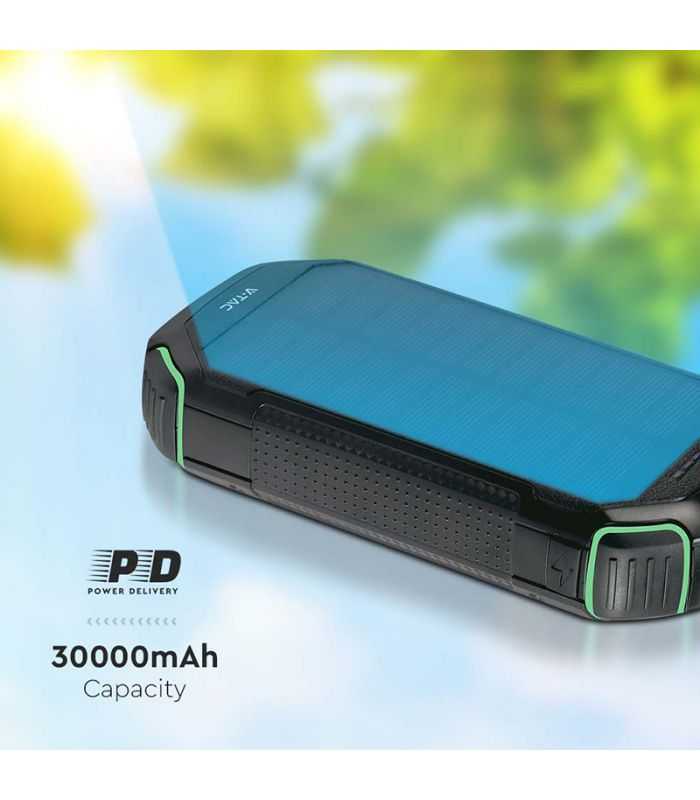 Power Bank 30000mah Wireless Cu Incarcare Solara V Tac Sku 7836