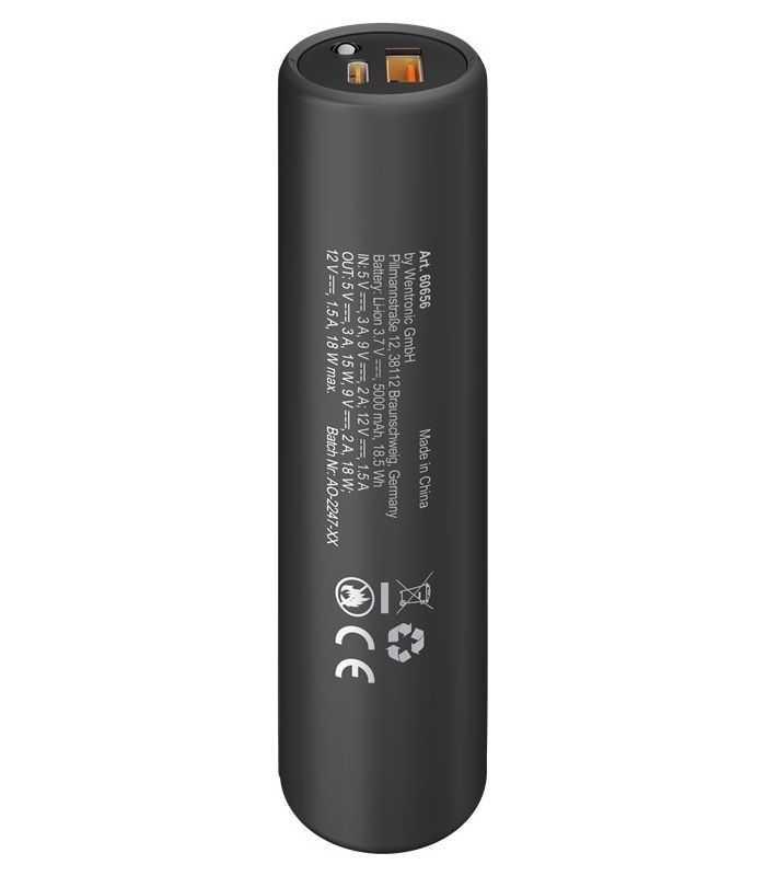 Power Bank 50 5000mah Suport Pentru Bicicleta Negru Usb A Usb Type C 3a 60656 Goobay