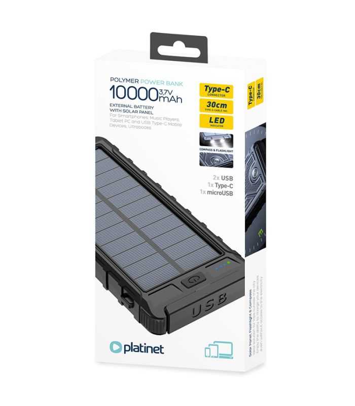 Power Bank Solar 10000mah Platinet Pmpb10sp