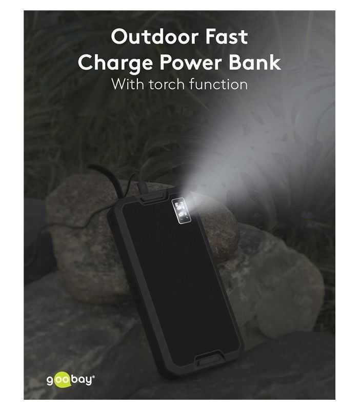 Power Bank Solar 20000mah Usb Type C Fast Charge Pd Qc30 53934 Goobay
