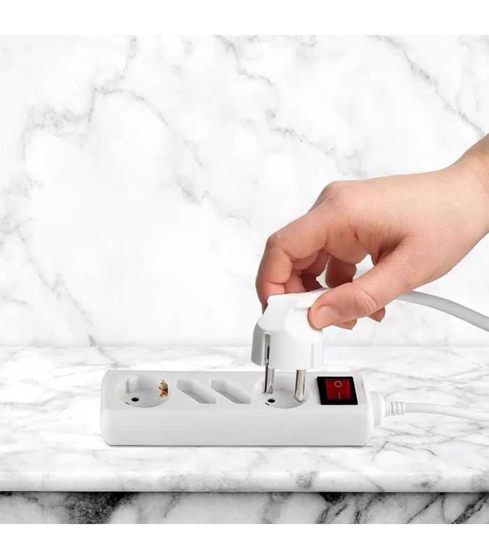 Prelungitor 4 Prize Cu Intrerupator 15m 3g15mm2 Alb V Tac Sku 8770