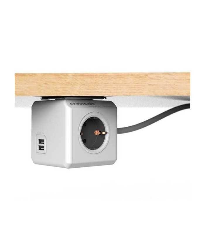 prelungitor 4 prize cub 2x usb lungime cablu 15m gri allocacoc 2