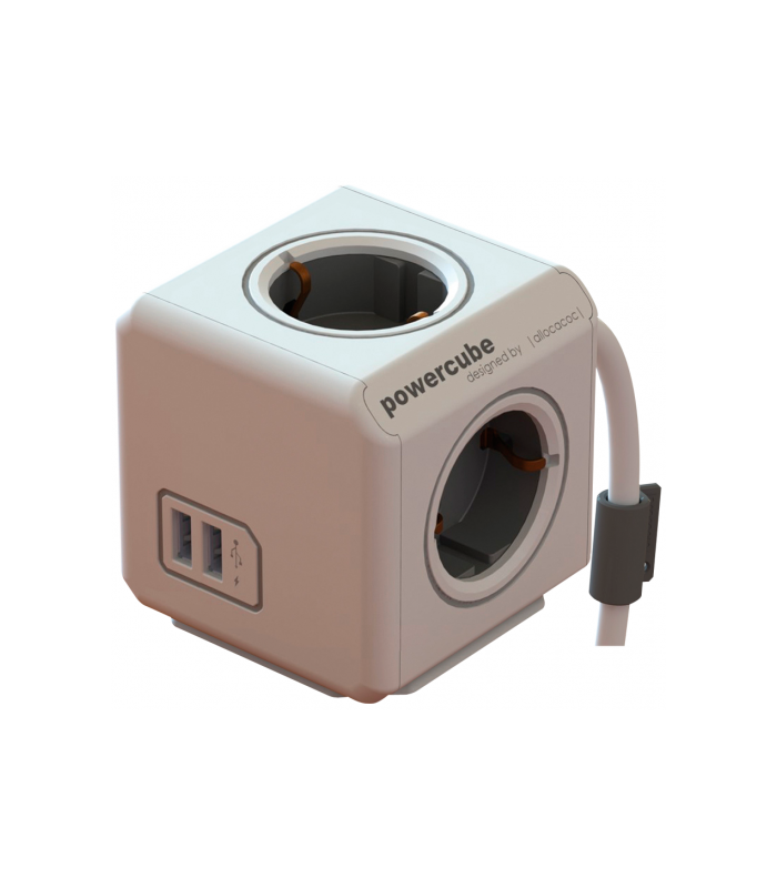 prelungitor 4 prize cub 2x usb lungime cablu 15m gri allocacoc 6