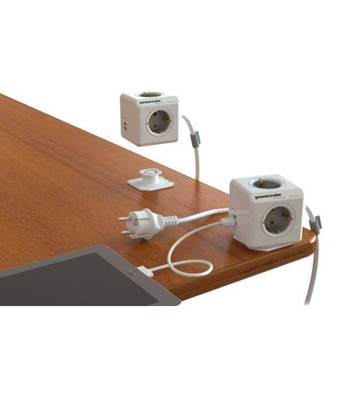 prelungitor 4 prize cub 2x usb lungime cablu 15m gri allocacoc 7