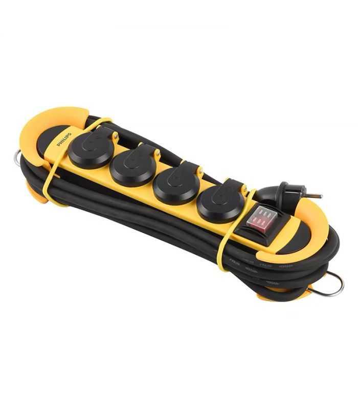 Prelungitor Cu Protectie 4 Prize 5m Galben Negru Philips Spn5140yc
