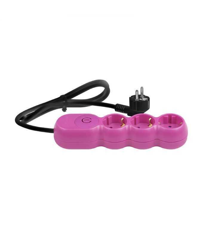 Prelungitor electric 3G1.5 roz 3 prize 2m cu intrerupator RZ3115N02 Wconn