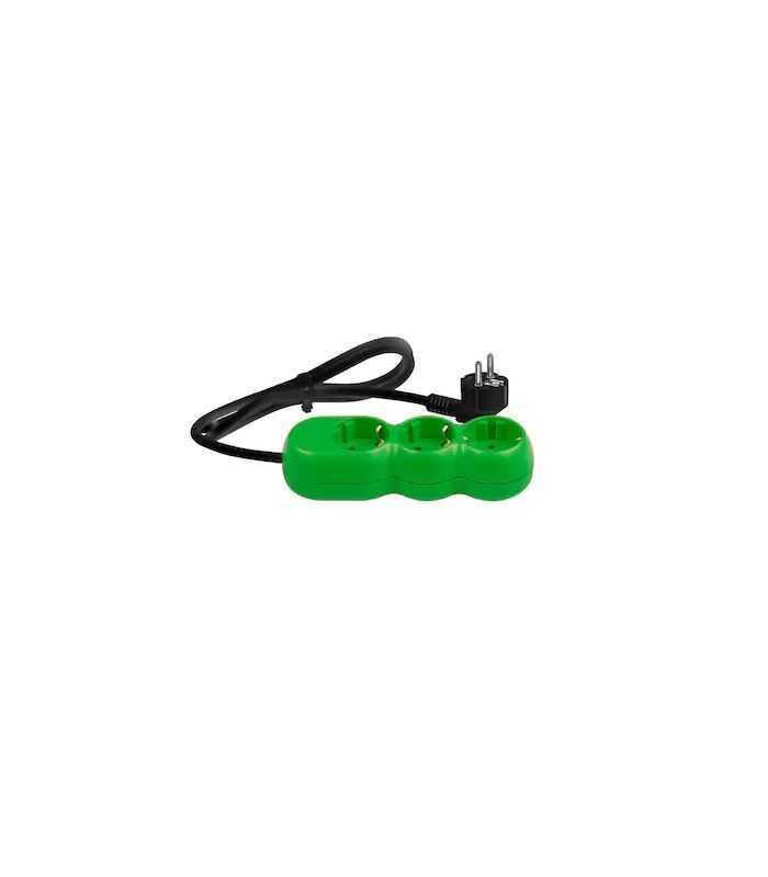 Prelungitor electric 3G1.5 verde 3 prize 5m VD3015N05 Wconn