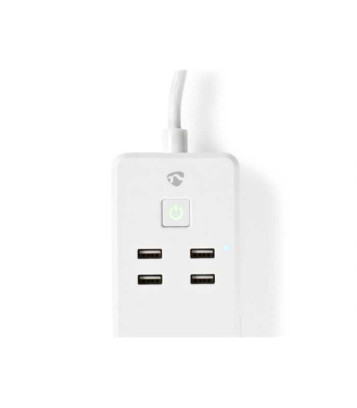 Prelungitor Smart Wifi 3 Prize Schuko 4x Usb 18m 3680w 16a Nedis