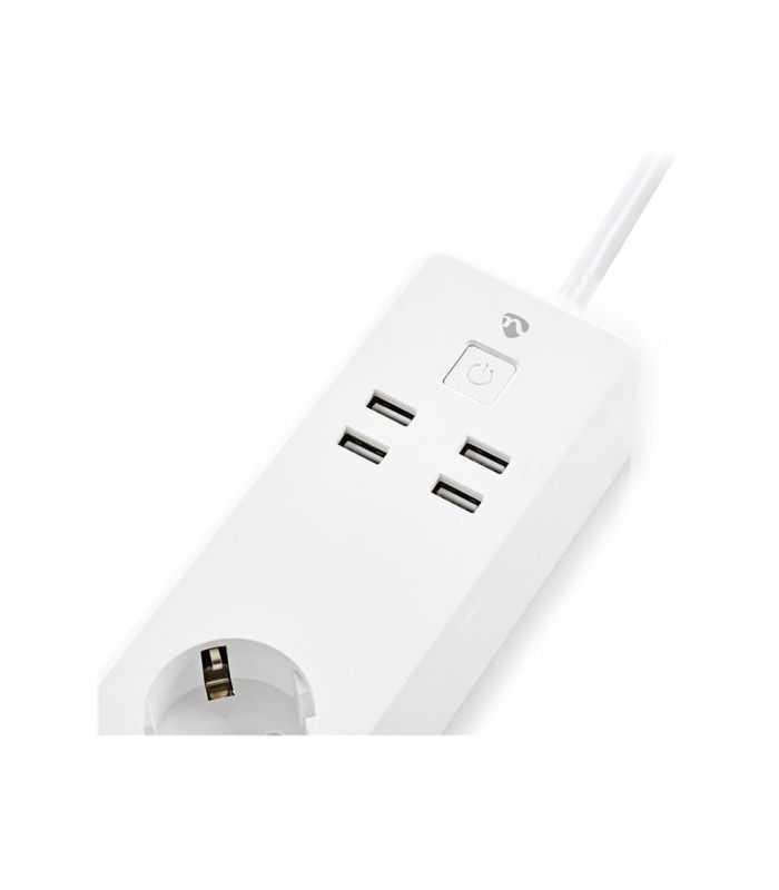 Prelungitor Smart Wifi 3 Prize Schuko 4x Usb 18m 3680w 16a Nedis