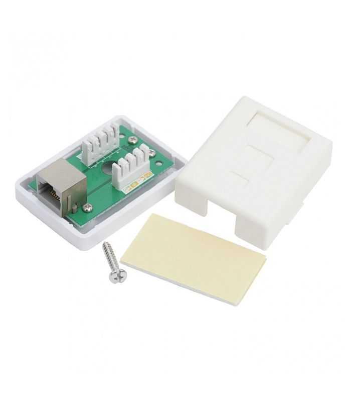 priza de perete 8p8c ftp cat5 1x rj45 mama ecranat 70x45x25mm alb 1