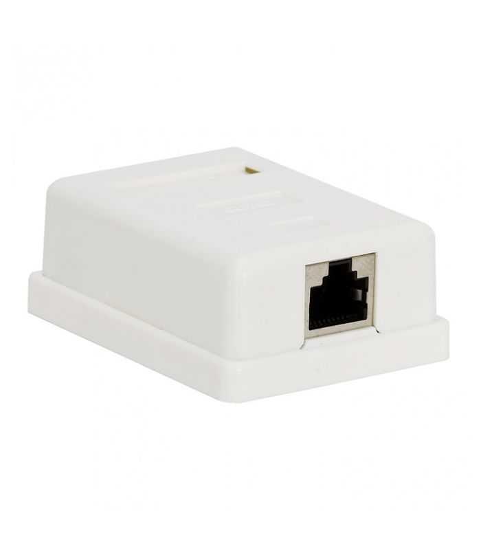 Priza de perete 8P8C FTP Cat5 1x RJ45 mama ecranat 70x45x25mm alb