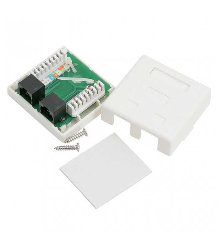 priza dubla de perete 8p8c utp cat5 2x rj45 1