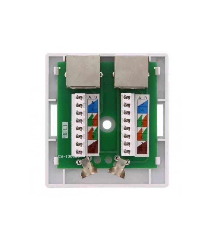 priza dubla ftp cat6 conector ecranat pe tencuiala well 1