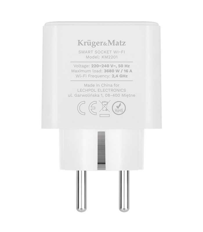 Priza Smart Wifi Connect P3 Tuya Krugermatz 3680w 16a Timer Masurare Consum De Energie