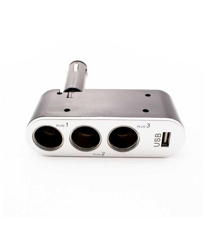 Priza Tripla 3x Bricheta Auto 12 24v 70w Usb 1a Carguard
