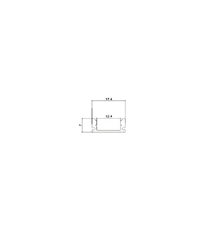 profil aluminiu 2m alb pentru banda led 174mm x 7mm cu difuzor alb mat si accesorii prindere capace v tac 2