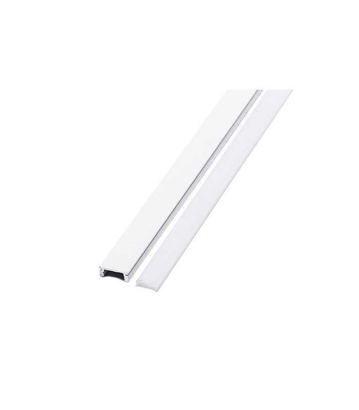 profil aluminiu 2m alb pentru banda led 174mm x 7mm cu difuzor alb mat si accesorii prindere capace v tac 4