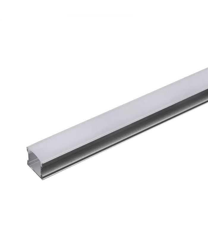 Profil aluminiu banda LED 2m 17.2x15.5 mm argintiu-mat V-TAC SKU-3354