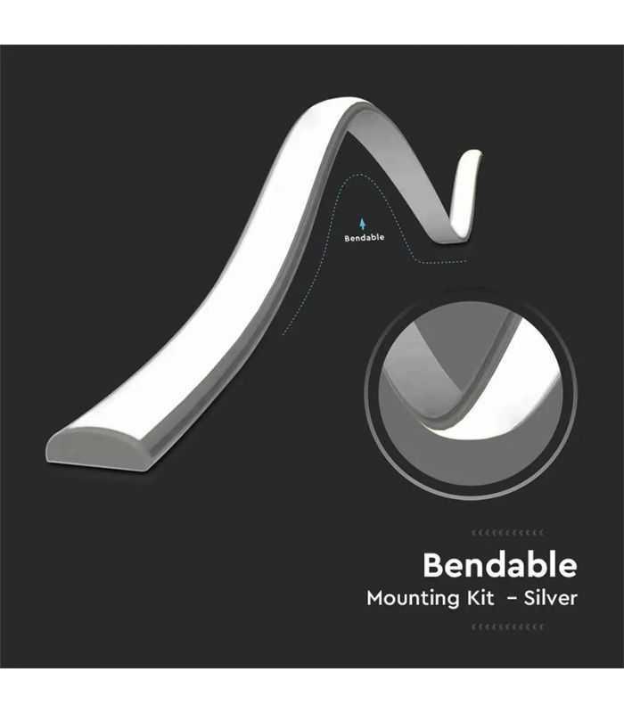 Profil Aluminiu Flexibil Banda Led 2m 18x6 Mm V Tac Sku 2909