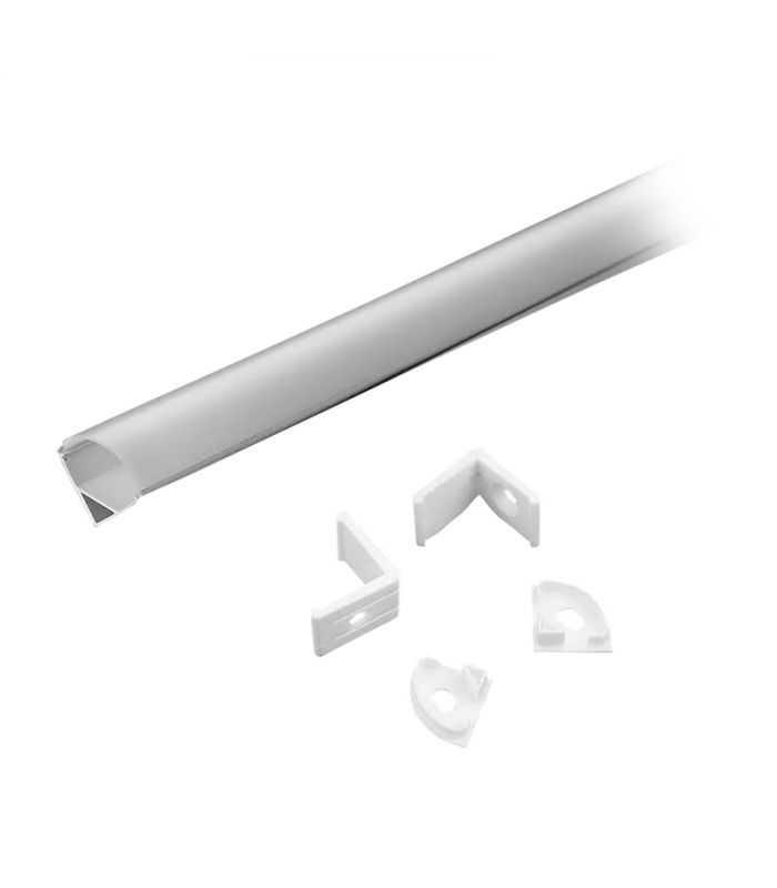 Profil aluminiu pentru banda LED 2m 15.8x15.8 mm alb pe colt V-TAC SKU-3369