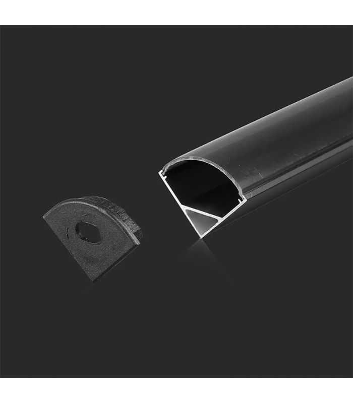 Profil Aluminiu Pentru Banda Led 2m 158x158mm Pe Colt Negru V Tac Sku 2874