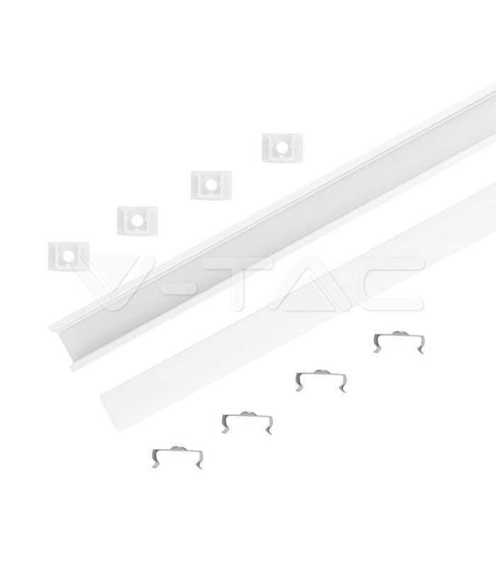 profil aluminiu pentru banda led 2m 174mm x 121mm mat v tac 3