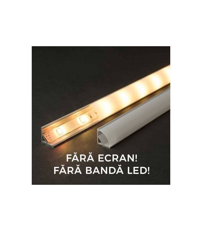 Profil din aluminiu pentru benzi LED 2000x16x16mm rotunjit Phenom