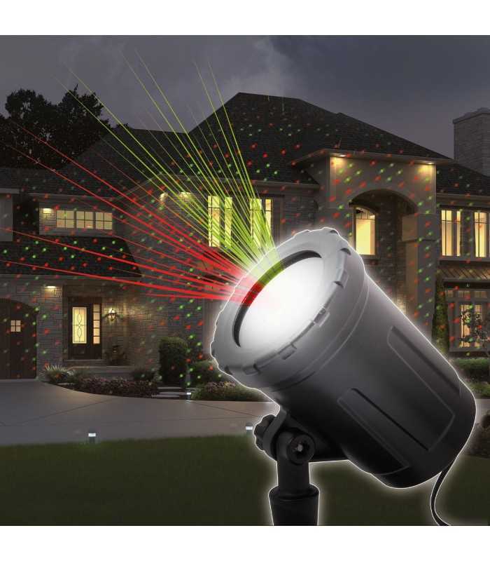 Proiector decorativ laser cu tarus verde/rosu IP44 240V