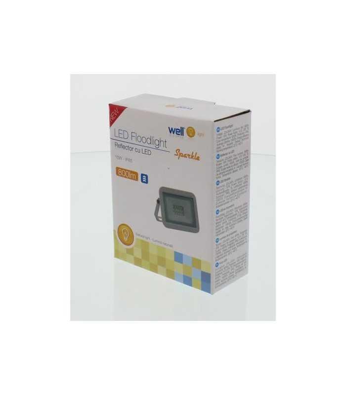 proiector led 10w 800lm ip65 4000k alb well 4