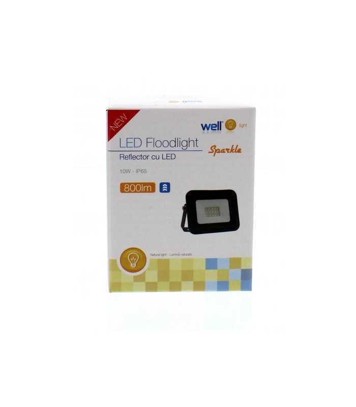 proiector led 10w 900lm ip65 4000k negru well 3