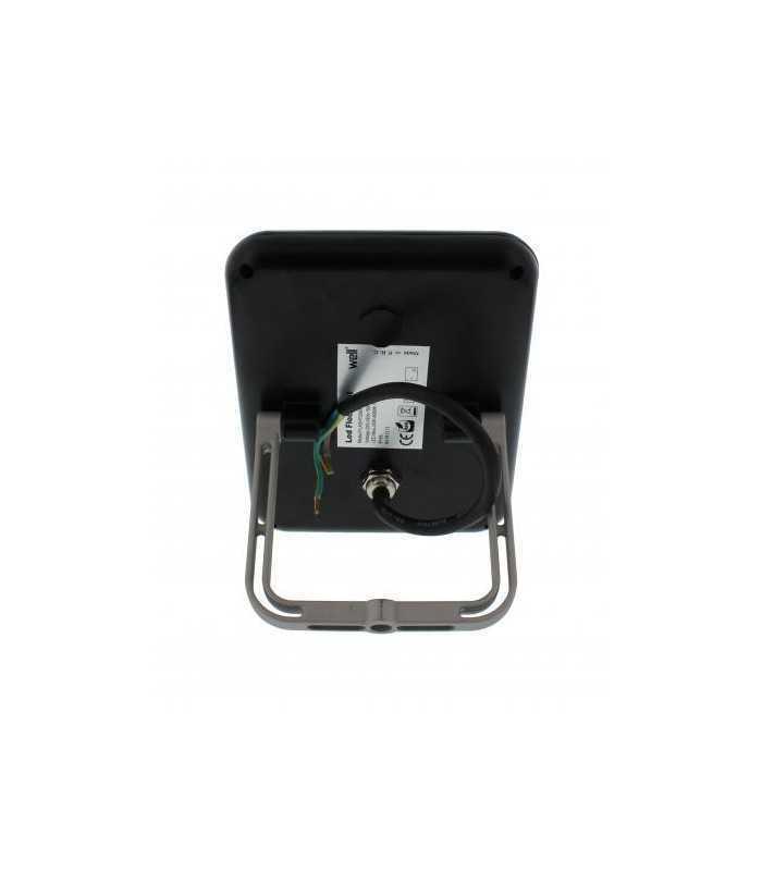 proiector led 20w 1400lm ip65 4000k alb mediu carcasa aluminiu negru well 2