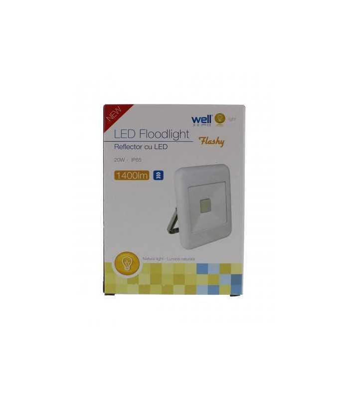 proiector led 20w 1400lm ip65 4000k alb well 3