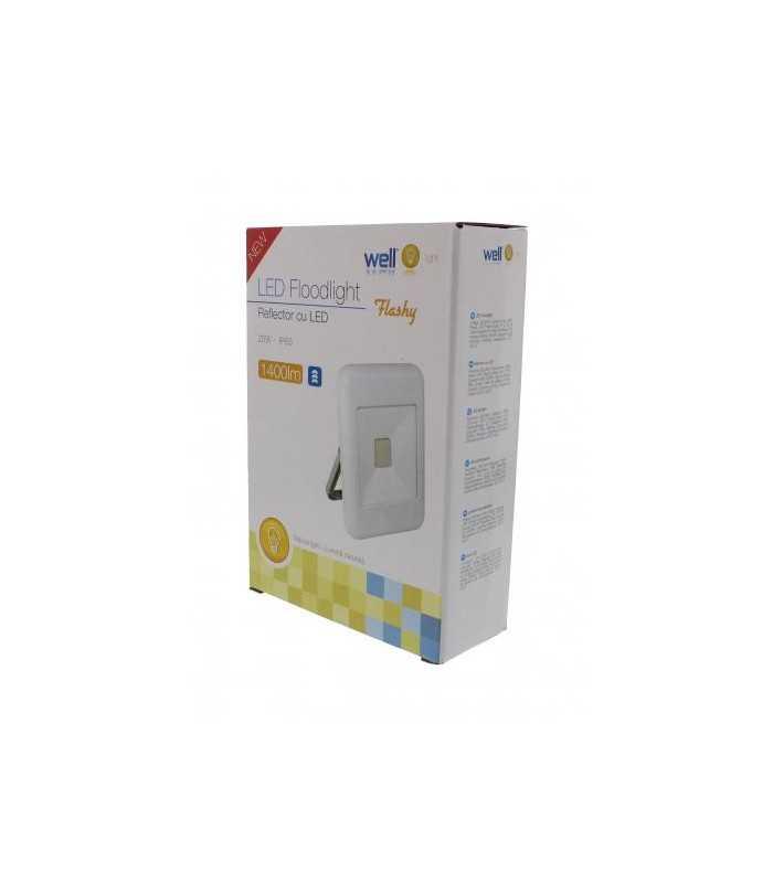 proiector led 20w 1400lm ip65 4000k alb well 4