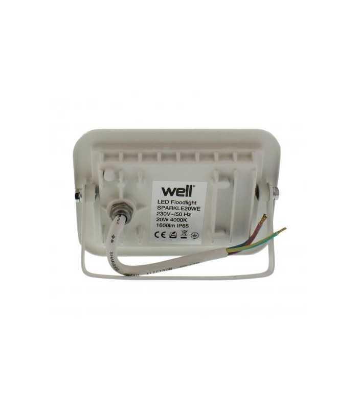 proiector led 20w 1600lm ip65 4000k alb well 2