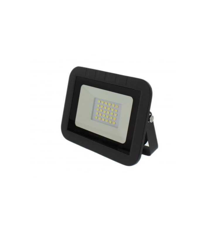 proiector led 20w 1600lm ip65 6500k alb rece carcasa aluminiu negru well 1