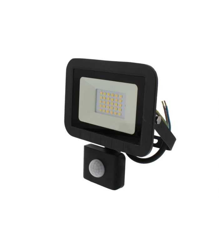 Proiector LED cu senzor 20W 1600lm IP44 4000K negru Well
