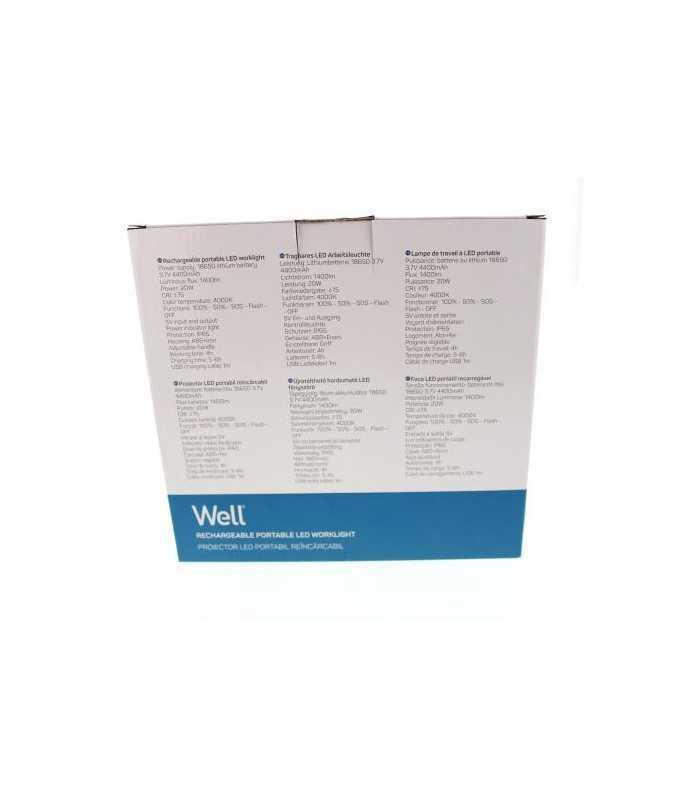 proiector led portabil reincarcabil 20w 1400lm ip65 well 4