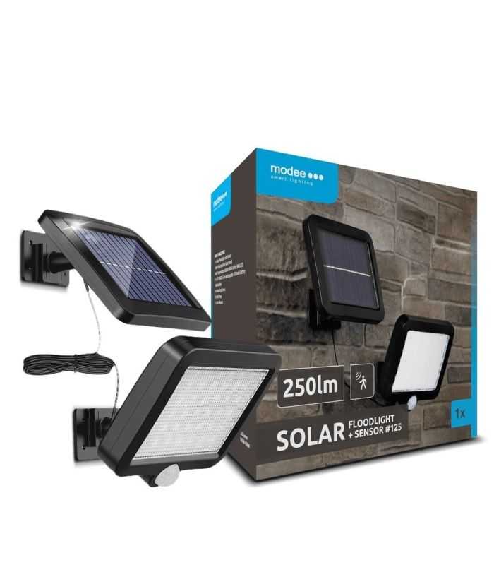 Proiector Solar Cu Senzor De Miscare Panou Solar 250lm Lumina Rece Modee Ml Ws125