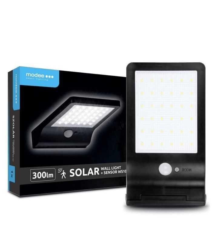 Proiector solar de perete cu senzor de miscare 300lm lumina rece Modee ML-WS107