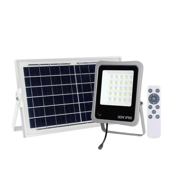 Proiector solar Well 30W 450lm lumina rece 6500K cu panou solar 6W 180x270x17 mm