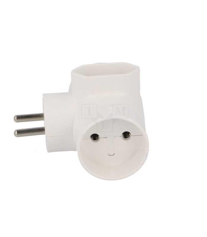 r 20 conector ac supply splitter layout 2p type round flat white timex elektro 1